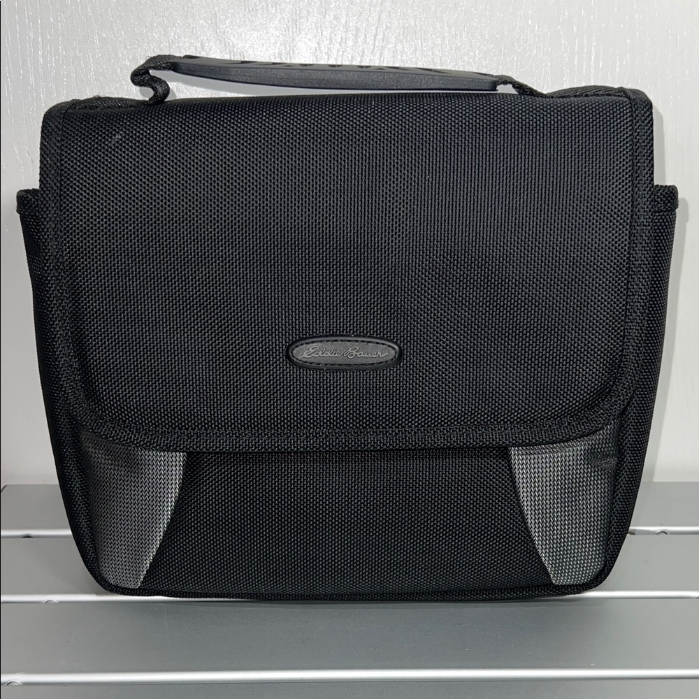 Eddie Bauer Small Black and Gray Men's Messenger Bag 9” x 7” x 3.5”